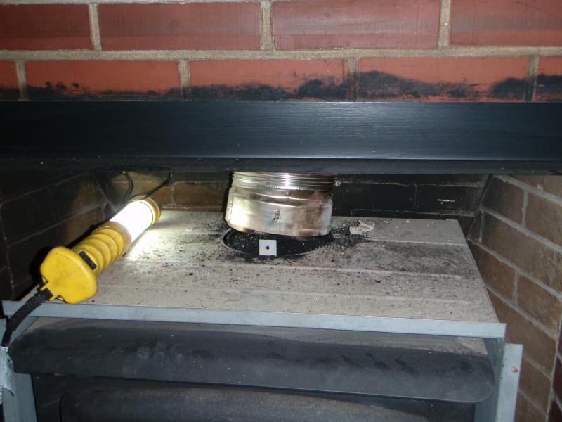 Clooged stovepipe and chimney
